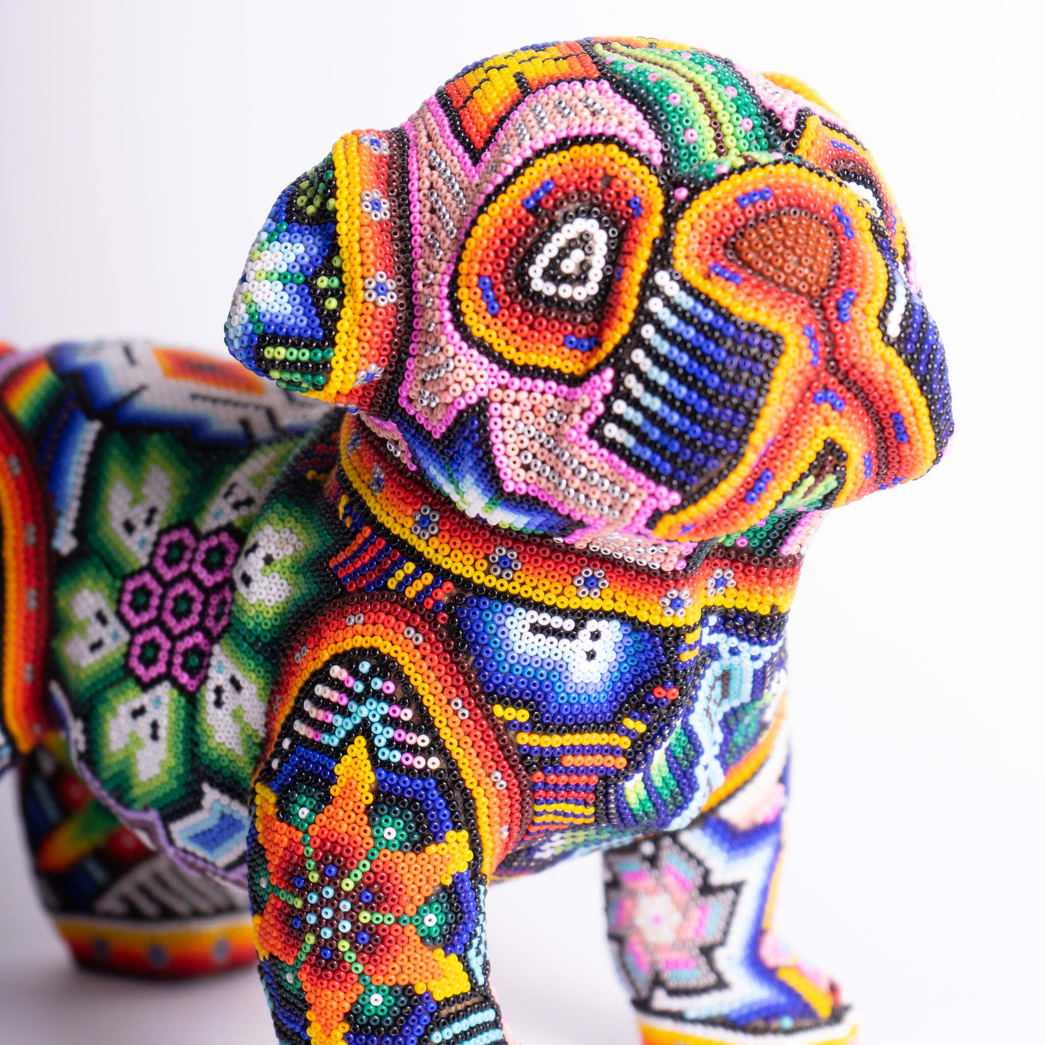 huichol style jaguar sculpture