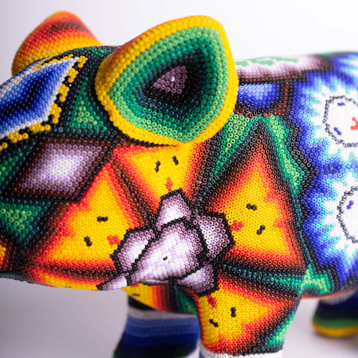 Mighty Piggie Art | Huichol Pig | Ikal Cultura LLC