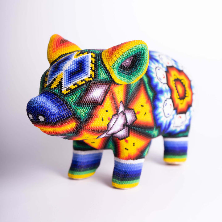 Mighty Piggie Art | Huichol Pig | Ikal Cultura LLC