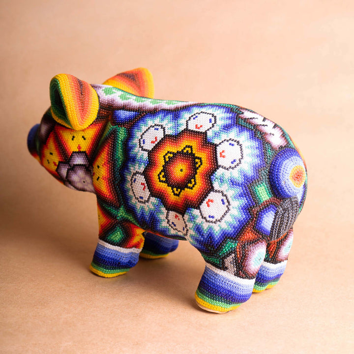 Mighty Piggie Art | Huichol Pig | Ikal Cultura LLC