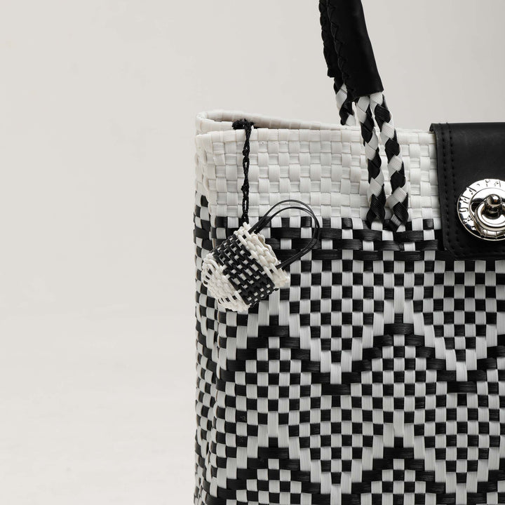 Monochrome Elegance Handbag | Monochrome Handbag | Ikal Cultura LLC