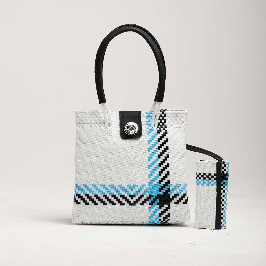 White & Blue Dream Handbag | Dream Handbag | Ikal Cultura LLC