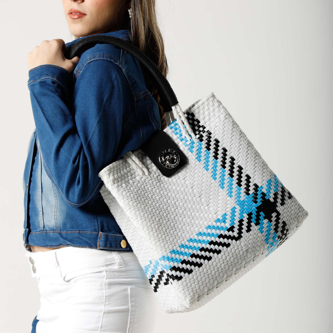 White & Blue Dream Handbag | Dream Handbag | Ikal Cultura LLC