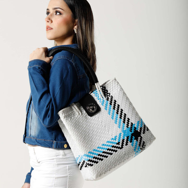 White & Blue Dream Handbag | Dream Handbag | Ikal Cultura LLC